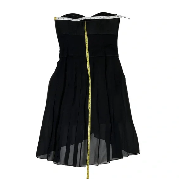 BCBG MaxAzria “April” Black Strapless Corset Silk Chiffon Hi-Low Dress - Picture 13 of 16